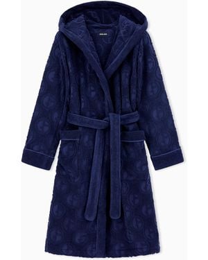 Giorgio Armani Monogram Bathrobe - Blue