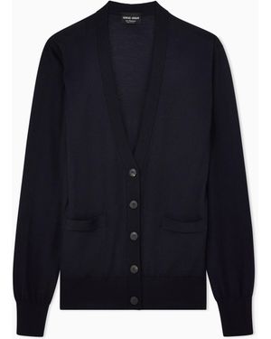 Giorgio Armani Pure Cashmere Long Cardigan - Blue