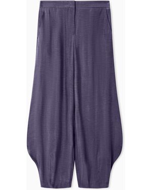Giorgio Armani Cupro Trousers With Rounded Hem - Purple