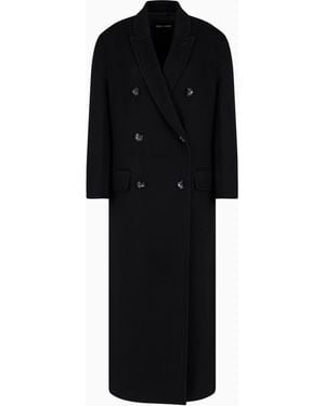 Giorgio Armani Double-Breasted Long Coat - Black
