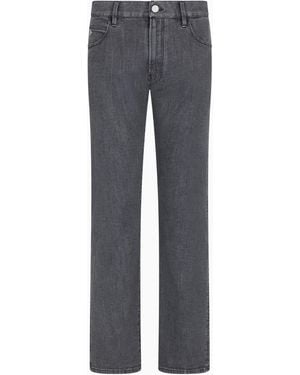Giorgio Armani Five-Pocket, Regular-Fit, Stretch Cotton-Denim Trousers - Grey