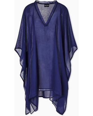 Giorgio Armani Silk Poncho - Blue