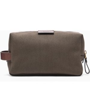 Giorgio Armani Canvas And Leather Washbag - Grey