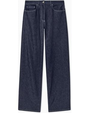 Giorgio Armani Trouser Regular Fit 5 Pocket Cotton And Virgin Wool Denim - Blue