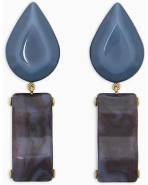 Giorgio Armani Orecchini Pendenti A Clip - Blu