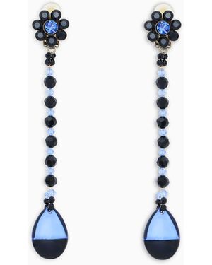 Giorgio Armani Pendant Earrings With Crystals - White