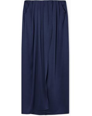 Giorgio Armani Long Silk Wrap Skirt - Blue