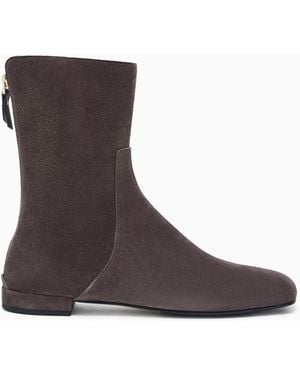 Giorgio Armani Bottines En Cuir Suédé - Marron