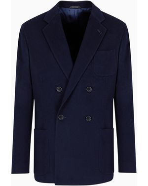 Giorgio Armani Vicuña Double-Breasted Jacket - Blue