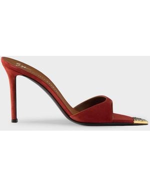 Giuseppe Zanotti Intriigo Jewellery Mule 90 - Red