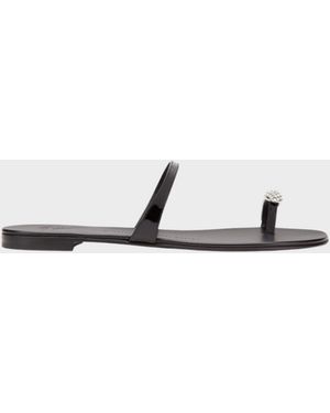 Giuseppe Zanotti Patent Leather Flat Sandal Ring - Multicolour