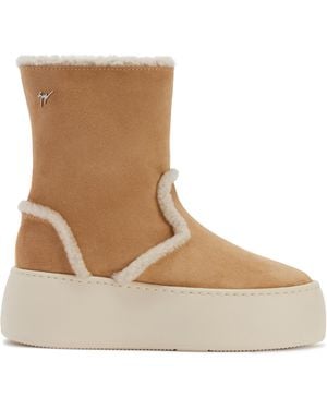 Giuseppe Zanotti Gz League Fur Bootie - Brown
