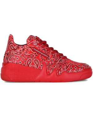 Giuseppe Zanotti Talon Bandana-Print Trainers - Red