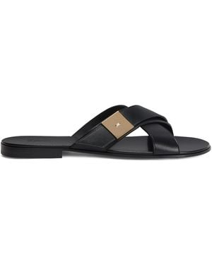 Giuseppe Zanotti Leather Slides - Black