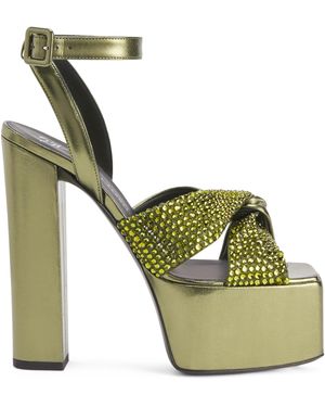 Giuseppe Zanotti Embellished Stiletto Sandals - Green