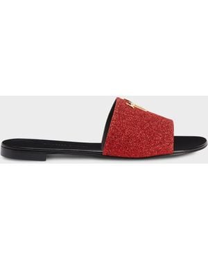 Giuseppe Zanotti Shirley Flat Sandal - White