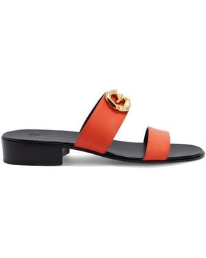 Giuseppe Zanotti Gregorie Logo-Plaque Sandals - Red