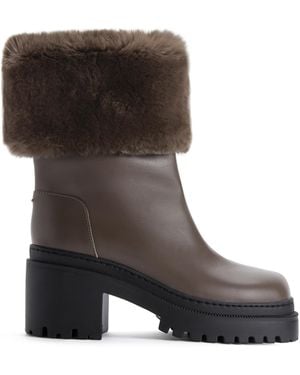 Giuseppe Zanotti Mairi Fur-Cuff Boots - Brown