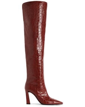 Giuseppe Zanotti 90Mm Crocodile-Embossed Knee-High Boots - Brown