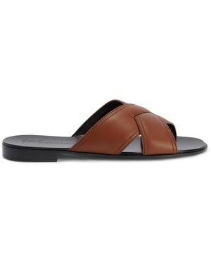 Giuseppe Zanotti Flavio Crossed-leather Sandals - Brown