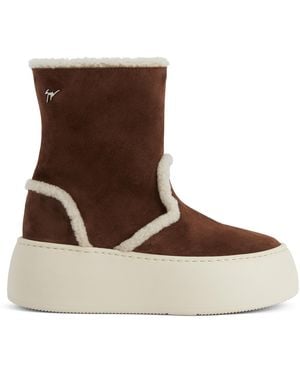Giuseppe Zanotti Gz League Fur Bootie - Brown