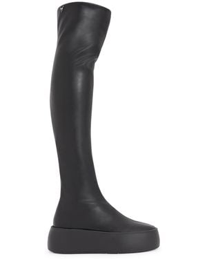 Giuseppe Zanotti Leather-Look Fabric Trainer Boots - Black
