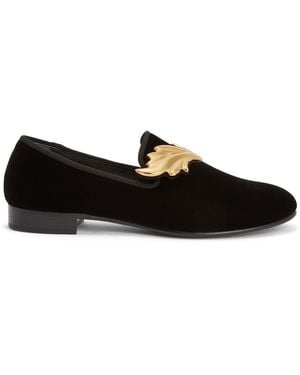 Giuseppe Zanotti Cruel Velvet-Effect Loafers - Black
