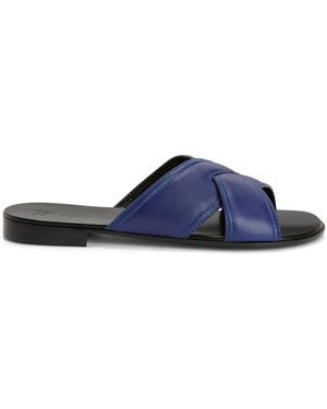 Giuseppe Zanotti Flavio Slip-On Leather Sandals - Blue