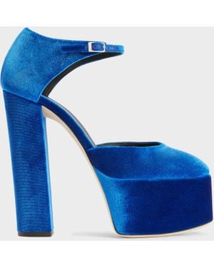 Giuseppe Zanotti 150Mm Bebe Platform Court Shoes - Blue