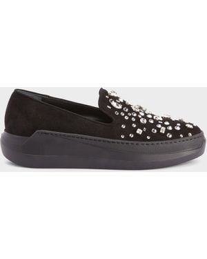 Giuseppe Zanotti Afelia Crystal Loafer - White