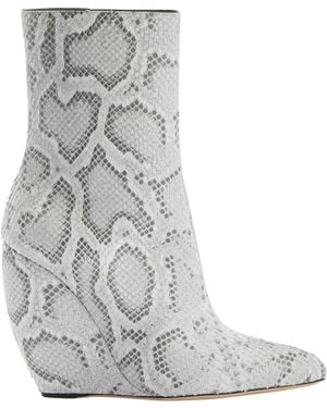 Giuseppe Zanotti Ginnyfer Wedge Leather Boots - Grey
