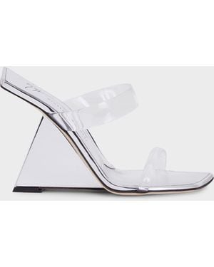 Giuseppe Zanotti Florance Plexi Wedge - White