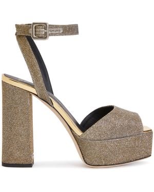 Giuseppe Zanotti Ladies New Betty Platform Sandals, Brand Size 37 Us - Metallic