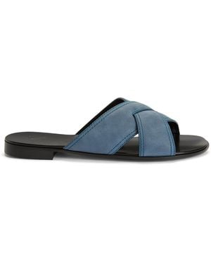 Giuseppe Zanotti Flavio Suede Sandals - Blue