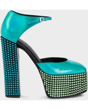 Giuseppe Zanotti Bebe Strass Pump D'Orsay 150 - Blue