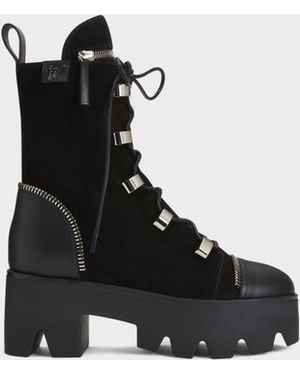 Giuseppe Zanotti Juliett Platform Hiking Boots - Black