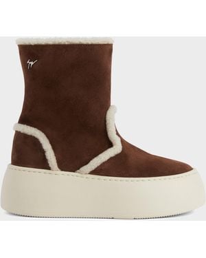 Giuseppe Zanotti Gz League Fur Bootie - Brown