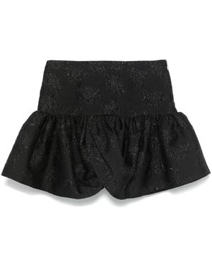 ROTATE BIRGER CHRISTENSEN Minigonna con effetto jacquard - Nero