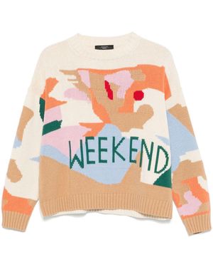 Max Mara Weekend 1 usc Maglia in filato di cotone fantasia - Blu