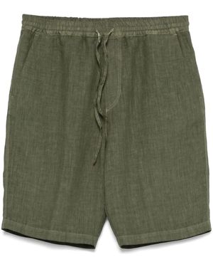 120% Lino Short verde con coulisse