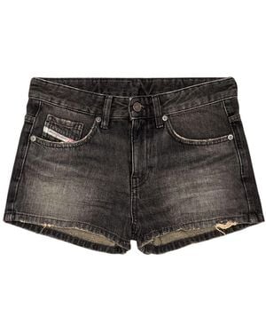 DIESEL Shorts denim con effetto vissuto de-yuba - Nero