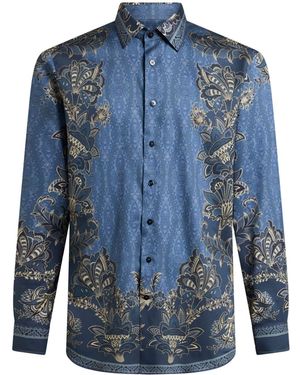 Etro Camicia Con Stampa - Blu
