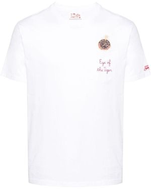 Mc2 Saint Barth T-Shirt Con Ricamo - Bianco