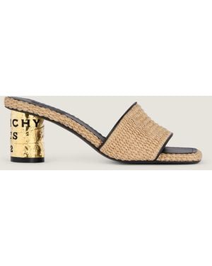 Givenchy Tape Raffia-Effect Heeled Mules - Natural