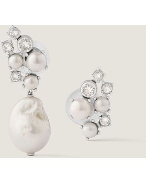 Givenchy Crystal Pearl Asymmetric Earrings - Natural