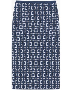 Givenchy Skirt In Monogram 72 Jacquard - Blue