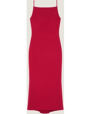 Givenchy Robe midi à encolure carrée en crêpe cady - Rouge