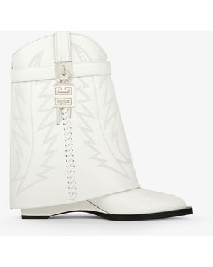 Givenchy Shark Lock Cowboy Ankle Boots - White