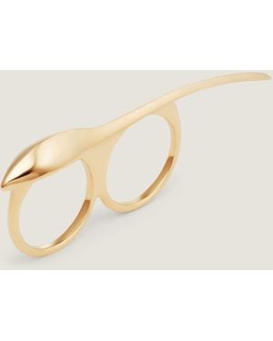 Givenchy Maple Seed Double Fingers Ring - Natural
