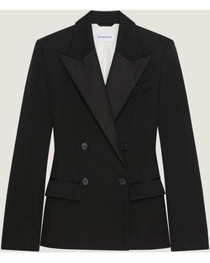 Givenchy Structured Double-Breasted Jacket With Satin Collar - Black
